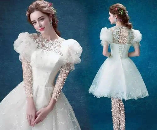 1. لباس عروس کوتاه رافل تازه ترند شده